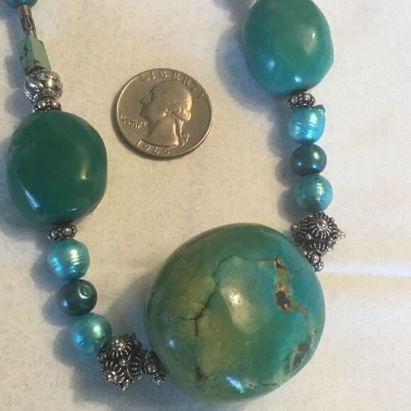 NWOT. Sterling Silver Turquoise Necklace - Picture 6 of 11